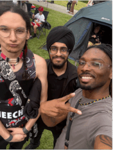Seflie with three people