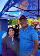 Two people standing