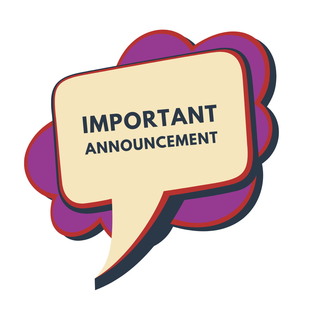 Orange Blue Retro Important Announcement Instagram Post